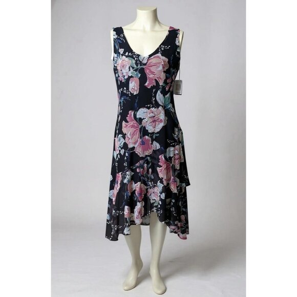 Connected Apparel Y2K Whimsical Floral Midi Slip Dress Size 4 - Picture 1 of 6